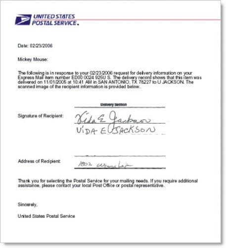 usps proof of delivery usps proof of delivery